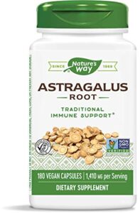nature’s way astragalus root, traditional immune support*, non-gmo project verified, vegan, 180 capsules
