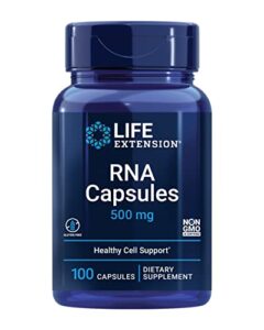 life extension rna capsules 500 mg – ribonucleic acid supplement for immune support, healthy cell and inflammatory response – gluten-free, non-gmo – 100 capsules