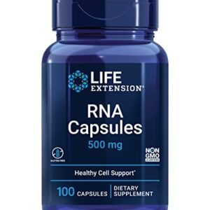 Life Extension RNA Capsules 500 mg - Ribonucleic Acid Supplement for Immune Support, Healthy Cell and Inflammatory Response – Gluten-Free, Non-GMO – 100 Capsules