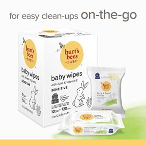 Burt's Bees Baby Face & Hand Cloths, Unscented Cleansing Wipes,30 Wipes - Pack of 3 30 Count (Package May Vary)