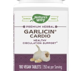 Nature's Way Garlicin Cardio SmartRelease Garlic, Healthy Circulation Support*, 180 Vegan Tablets