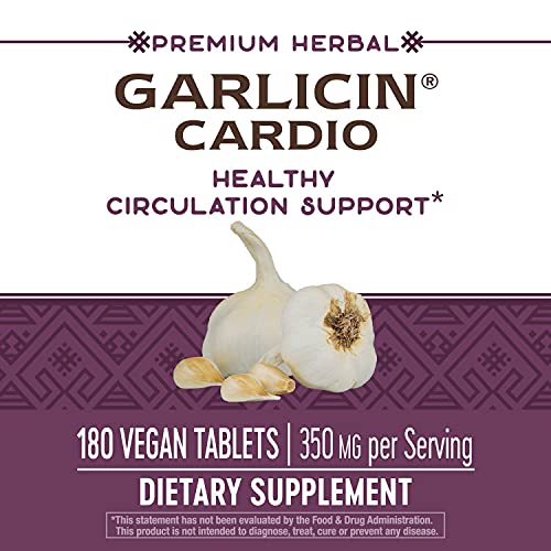 Nature's Way Garlicin Cardio SmartRelease Garlic, Healthy Circulation Support*, 180 Vegan Tablets