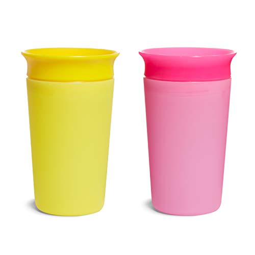 Munchkin® Miracle® 360 Color Changing Sippy Cup, 9 Ounce, 2 Pack, Pink/Yellow