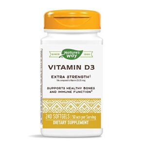nature’s way vitamin d3 extra strength; 2000 iu per serving; 240 softgels