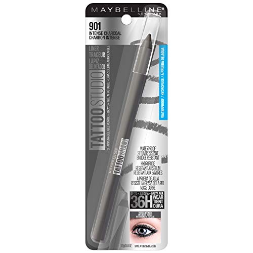 Maybelline TattooStudio Sharpenable Gel Pencil Longwear Eyeliner Makeup, Intense Charcoal, 0.04 oz.