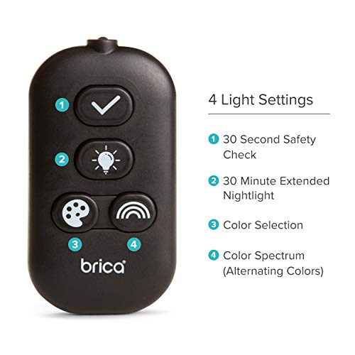 Munchkin® Brica® Night Light™ Pivot Baby in-Sight® Adjustable Car Mirror, Crash Tested and Shatter Resistant, Black