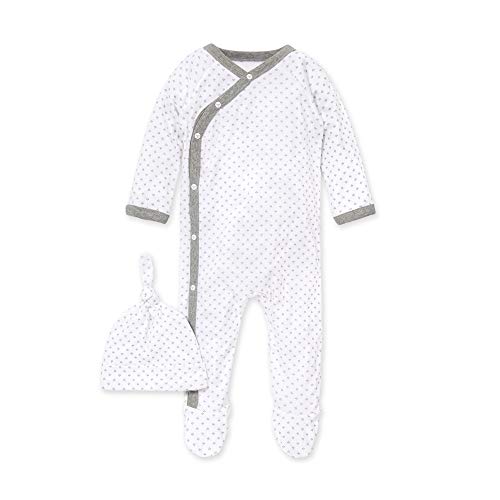 Burt's Bees Baby baby boys Romper Jumpsuit, 100% Organic Cotton One-piece Coverall and Toddler Footie, Dottie Bee, 3-6 Months US