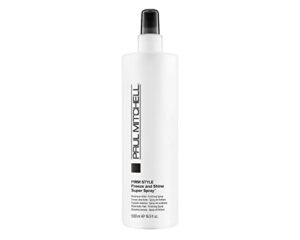 paul mitchell freeze and shine super hairspray, maximum hold, shiny finish hairspray, for coarse hair, 16.9 fl oz (pack of 1)