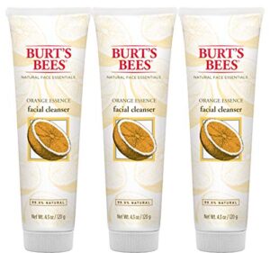 burt’s bees orange essence facial cleanser, sulfate-free face wash, 4.3 oz (pack of 3) (package may vary)