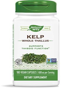 nature’s way kelp supports thyroid function* non-gmo sustainably sourced vegan 180 capsules
