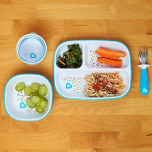 Munchkin® Splash™ Toddler Feeding Supplies Set, Includes Divided Plate, Bowl and Open Cup, Blue Sprinkles