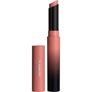 maybelline color sensational ultimatte matte lipstick, non-drying, intense color pigment, more buff, pink beige, 1 count