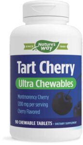 nature’s way tart cherry ultra chewable, anthocyanin supplement and antioxidant support*, 1,200 mg per serving, 90 count