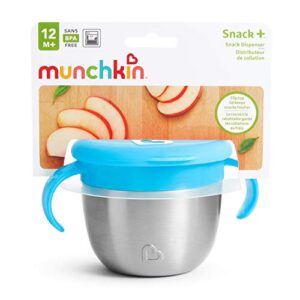 Munchkin® Snack+™ Stainless Steel Snack Catcher with Lid, 9 Ounce, Blue, 1 Pack