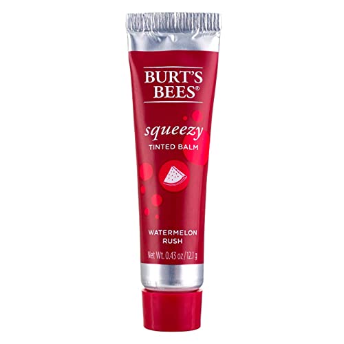 Burt's Bees 100% Natural Origin Squeezy Tinted Lip Balm, Watermelon Rush, 0.43 Ounce Squeeze Tube