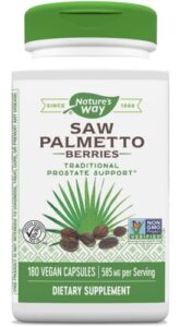 nature’s way saw palmetto berries; 585 mg; non-gmo project verified; tru-id certified; 180 vcaps