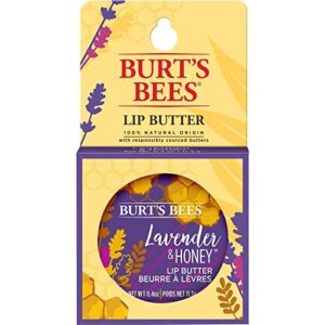 burt’s bees 100% natural origin lip butter with moisturizing shea and cocoa butters, lavender & honey, 1 tin