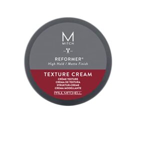 paul mitchell mitch reformer texturizing hair putty for men, strong hold, matte finish, for all hair types, especially fine to medium hair, 3 oz.