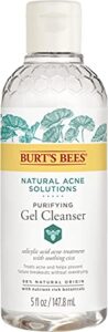 burt’s bees natural acne solutions purifying gel cleanser, face wash for oily skin, 5 oz (package may vary)