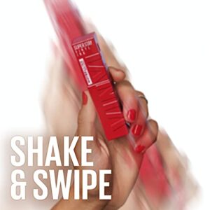Maybelline Super Stay Vinyl Ink Longwear No-Budge Liquid Lipcolor Makeup, Highly Pigmented Color and Instant Shine, Lippy, Cranberry Red Lipstick, 0.14 fl oz, 1 Count