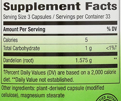 Nature's way Dandelion Root - 100 Count