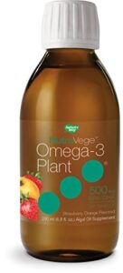 nature’s way nutravege omega-3 plant based liquid supplement, strawberry + orange flavored, 6.8 oz