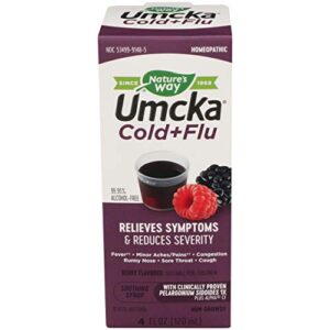 natures way umcka cold and flu berry syrup, 4 fz