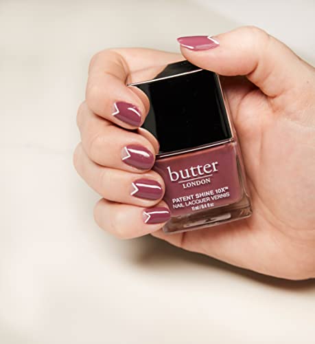 butter LONDON Patent Shine 10X Nail Lacquer, Gel-Like Finish, Chip-Resistant Formula, 10-Free Formula, Cruelty-Free, Polymer Technology, Toff, 0.2 Fl Oz