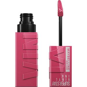 maybelline super stay vinyl ink longwear no-budge liquid lipcolor, highly pigmented color and instant shine, coy, rose mauve nude lipstick, 0.14 fl oz, 1 count