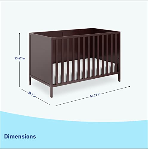 Graco Theo Convertible Crib (Espresso) – Converts from Baby Crib to Toddler Bed and Daybed, Fits Standard Full-Size Crib Mattress, Adjustable Mattress Support Base