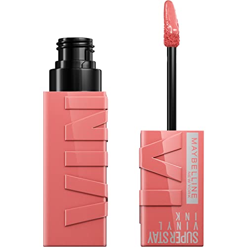 Maybelline Super Stay Vinyl Ink Longwear No-Budge Liquid Lipcolor Makeup, Highly Pigmented Color and Instant Shine, Charmed, Pink Lipstick, 0.14 fl oz, 1 Count