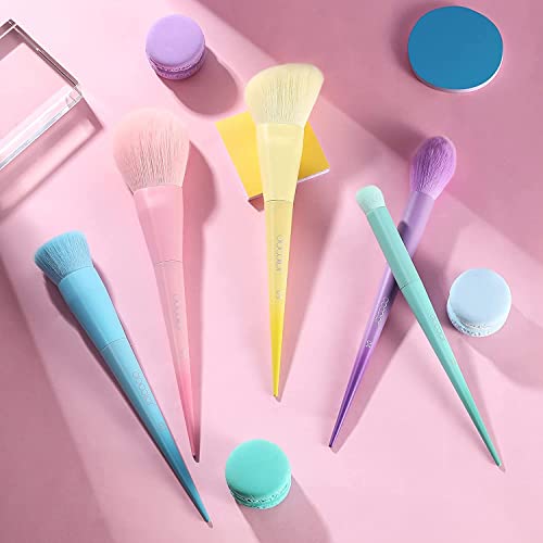 Docolor Makeup Brushes 17 Pcs Colourful Makeup Brush Set Premium Gift Synthetic Kabuki Foundation Blending Face Powder Blush Concealers Eyeshadow Rainbow Make Up Brush Set - Dream of Color