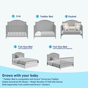 Graco Wilfred 5-in-1 Convertible Crib (Pebble Gray) – GREENGUARD Gold Certified, Converts to Toddler Bed and Full-Size Bed, Fits Standard Full-Size Crib Mattress, Adjustable Mattress Support Base