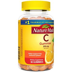 Nature Made Vitamin C 250 mg per serving, Dietary Supplement for Immune Support, Gummy 80 Count (Pack of 1), 40 Day Supply