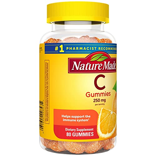 Nature Made Vitamin C 250 mg per serving, Dietary Supplement for Immune Support, Gummy 80 Count (Pack of 1), 40 Day Supply