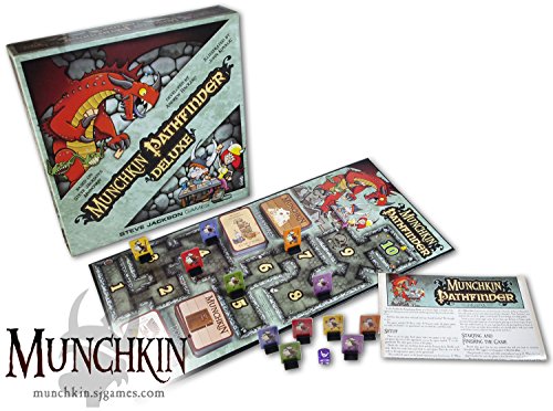 Steve Jackson Games Munchkin Pathfinder Deluxe Board Game (Base Game) | Board Game for Adults, Kids, & Family | Fantasy Adventure RPG | Ages 10+ | 3-6 Players | Avg Play Time 120 Min