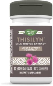nature’s way thisilyn standardardized milk thistle extract, vegan, 60 capsules