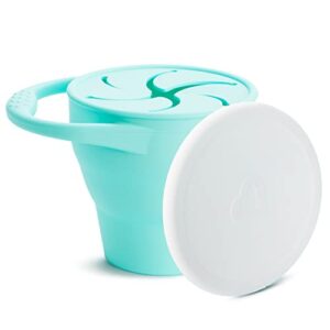 munchkin® c’est silicone! collapsible snack catcher with lid, mint – toddler food cup