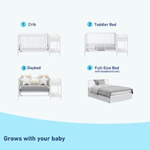 Graco Fable Convertible  Crib & Changer with Premium Foam Crib and Toddler Mattress - White