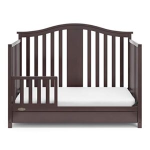 Graco Solano 5-in-1 Convertible Crib with Drawer (Espresso) – GREENGUARD Gold Certified, Crib with Drawer Combo, Includes Full-Size Nursery Storage Drawer, Converts to Toddler Bed and Full-Size Bed