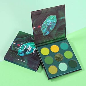 Docolor Eyeshadow Palette 9 Colors Gemstone Shadow Palette Highly Pigmented Mattes Shimmers Naked Smokey Glitter Cream Colorful Powder Blendable Long Lasting Waterproof Makeup Palette-Green