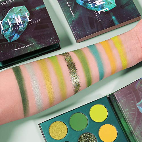 Docolor Eyeshadow Palette 9 Colors Gemstone Shadow Palette Highly Pigmented Mattes Shimmers Naked Smokey Glitter Cream Colorful Powder Blendable Long Lasting Waterproof Makeup Palette-Green