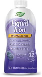 nature’s way wellesse liquid iron, fast absorbing, 16 fluid ounces, natural berry flavor