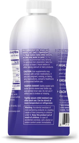 Nature's Way Wellesse Liquid Iron, Fast Absorbing, 16 Fluid Ounces, Natural Berry Flavor