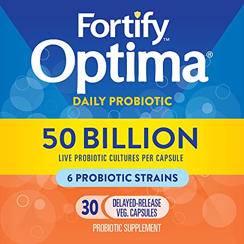 Nature's Way Fortify Optima Daily Probiotic for Men and Women, Supports Digestive, Immune, and Colon Health*, 30 Vegan Capsules