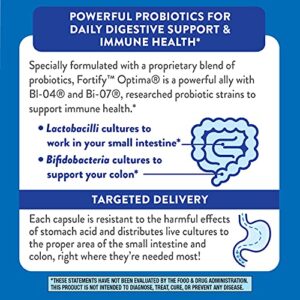 Nature's Way Fortify Optima Daily Probiotic for Men and Women, Supports Digestive, Immune, and Colon Health*, 30 Vegan Capsules