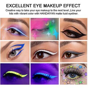 BestLand 12 Colors Matte Liquid Eyeliner Set UV Glow Rainbow Colorful Neon Eyeliner Pencil Pigmented Waterproof Smudgeproof Long Lasting Gel Eye Liner Eye Makeup Gift Kit for Women (Set C)