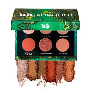 urban decay x marvel studios she-hulk mini eyeshadow palette – 6 limited-edition matte & moondust fx shimmer shades – ultra-blendable & richly pigmented – vegan