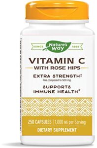 nature’s way vitamin c with rose hips; 1000 mg vitamin c per serving; 250 capsules