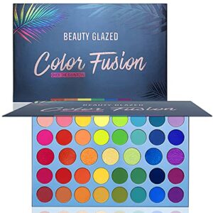 [valentine`s day gift] color fusion eyeshadow palette highly pigmented 39 shades matte and shimmers makeup palette, blendable waterproof eye shadow, cruelty- free makeup pallet, full face eye make up colorful color play